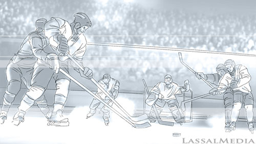 LassalMedia Nivea for Men, Ice Hockey themed storyboard frame (pencil)