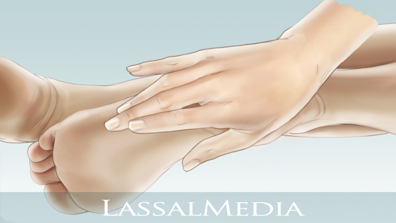 LassalMedia - Feet and caressing hand on light blue background, Animatic Layer for Scholl