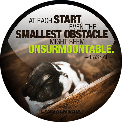 LassalMedia: "At each start even the smallest obstacle might seem unsurmountable." –Lassal